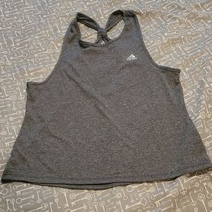 Adidas Gray Heather Keyhole tank